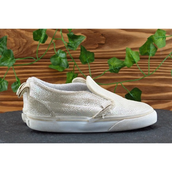 VANS Toddler Girls 7.5 Medium Beige Skateboarding Fabric - Picture 4 of 7